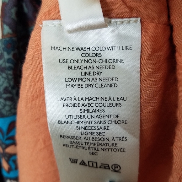 Anthropologie Ruffle Smocked Teired Button Front Cotton Midi Dress XS - Picture 14 of 15